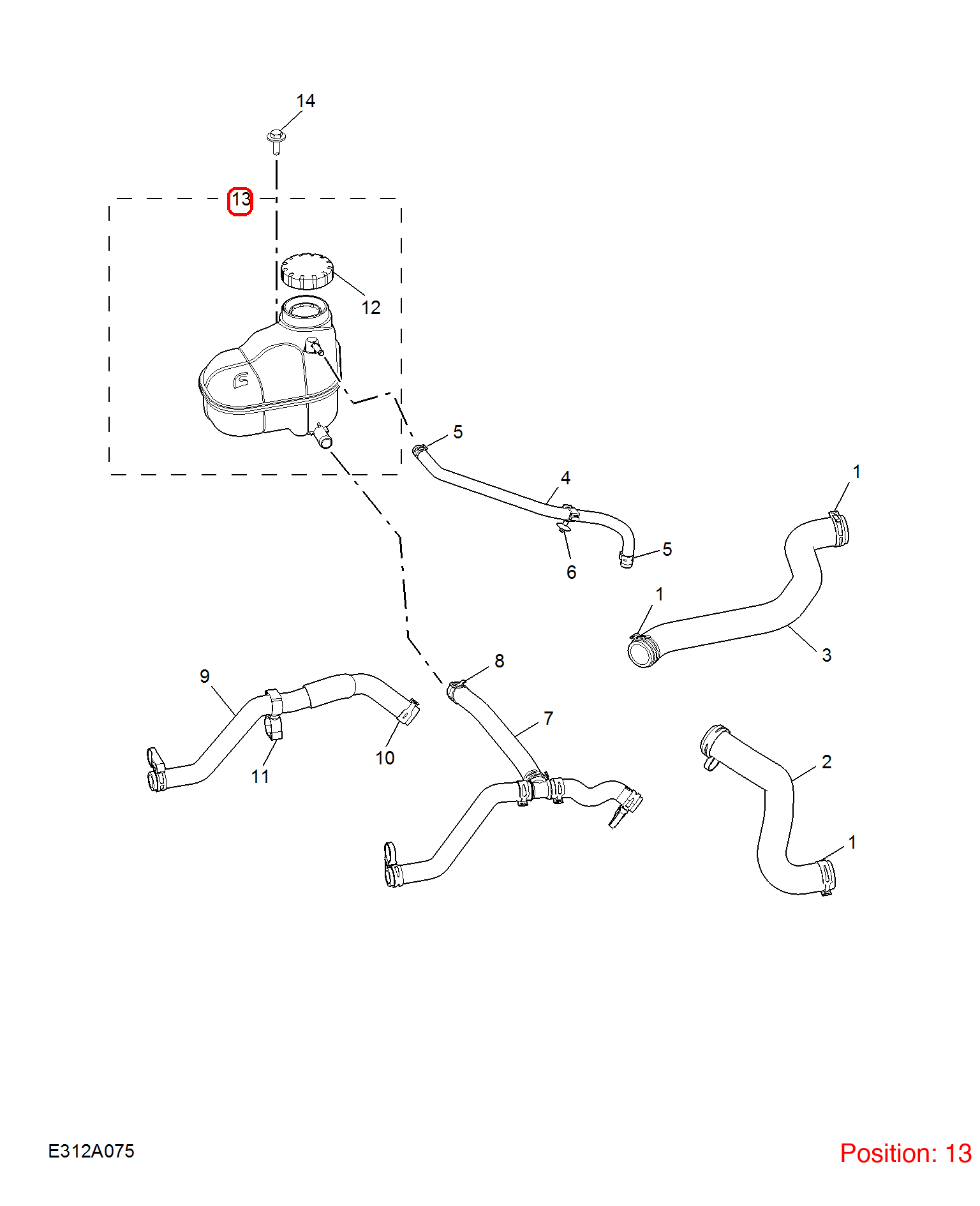 MG Expansion Tank OEM 30079848 FOR MG6 30079848-MG_OEM