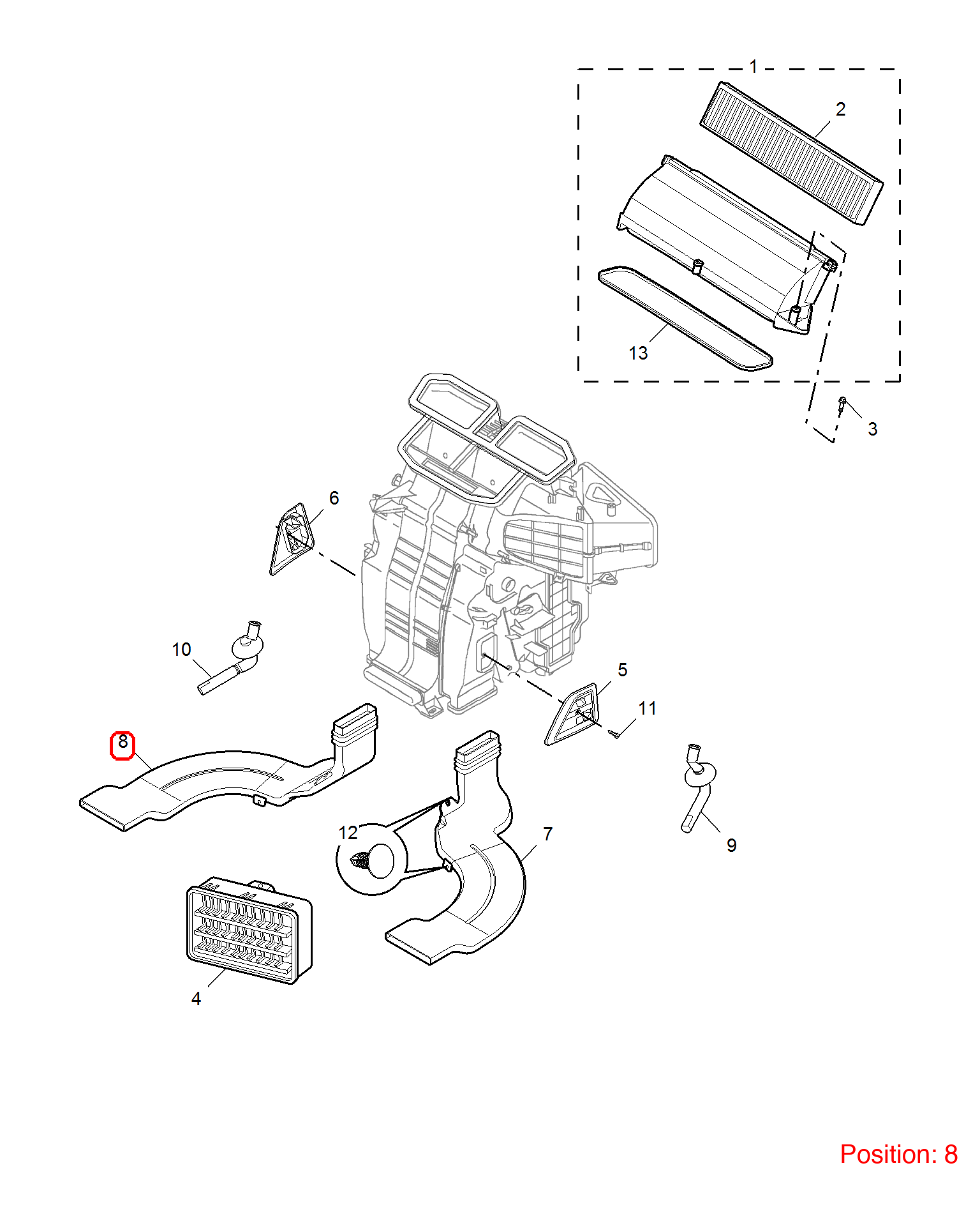 MG Air conditioning duct OEM 30086095 FOR MG6 MG550 30086095-MG_OEM