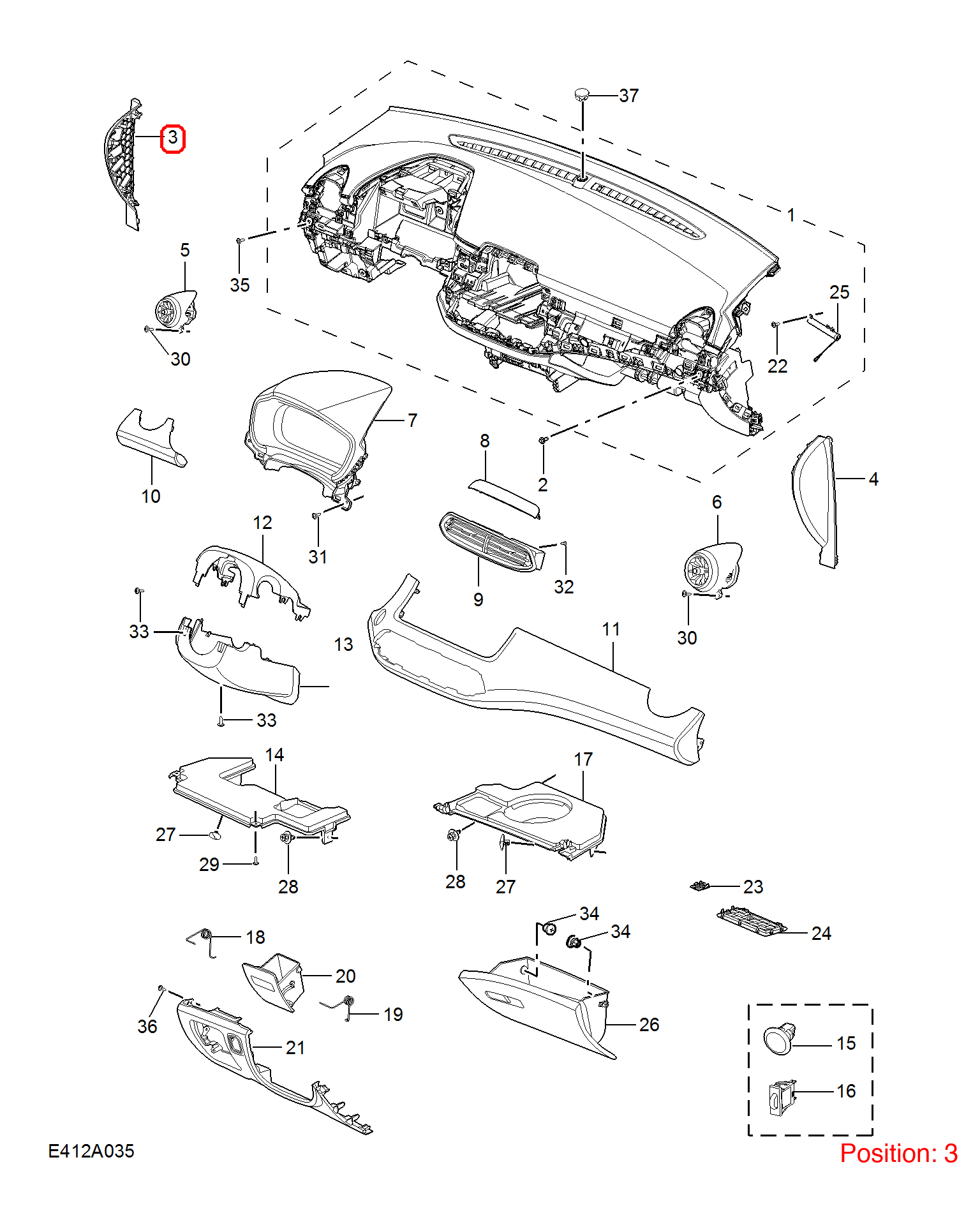 MG Instrument panel side trim OEM 30136695BSC FOR MG 30136695BSC-MG_OEM