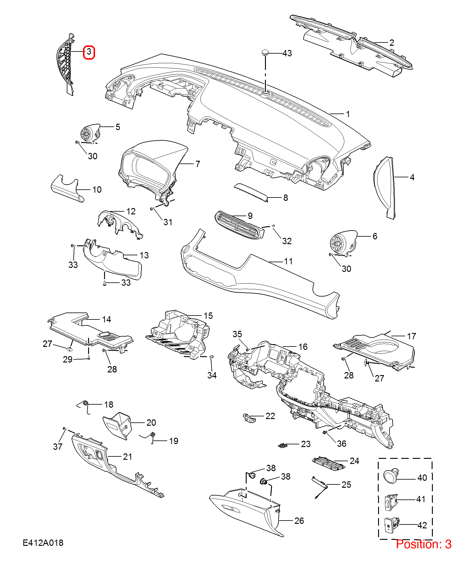 MG Instrument panel side trim OEM 30136695OSA FOR MG 30136695OSA-MG_OEM