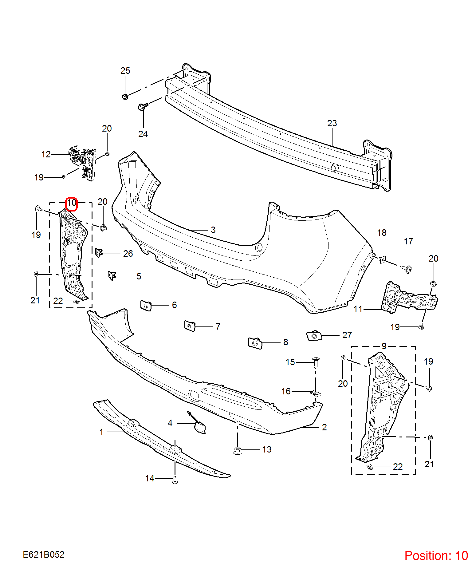 MG Bumper Cover Bracket OEM 30136854 FOR MG 30136854-MG_OEM