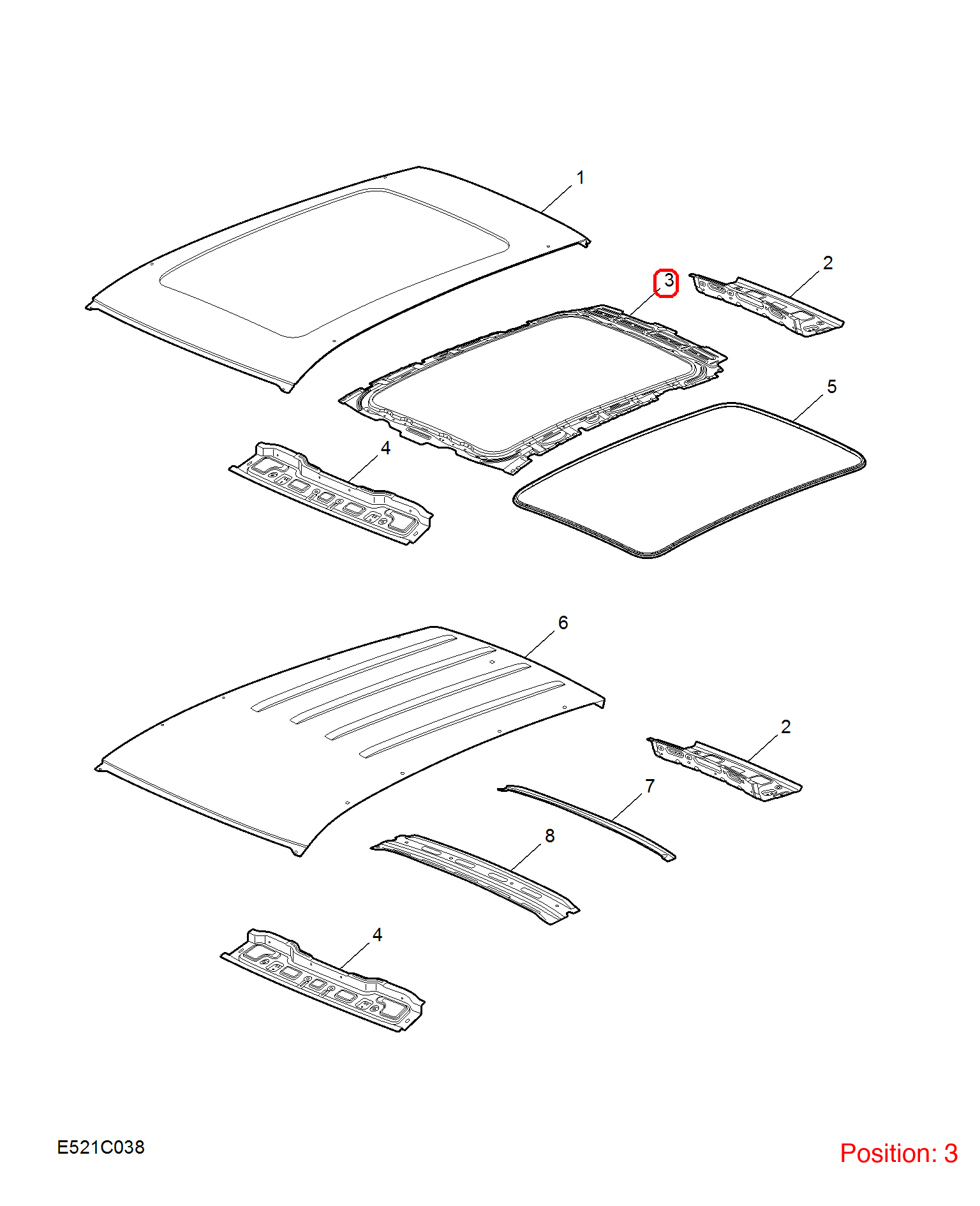 MG PANORAMIC SUNROOF REAR SECTION REPAIR KIT OEM 30151651SEPP FOR MG 30151651SEPP-MG_OEM