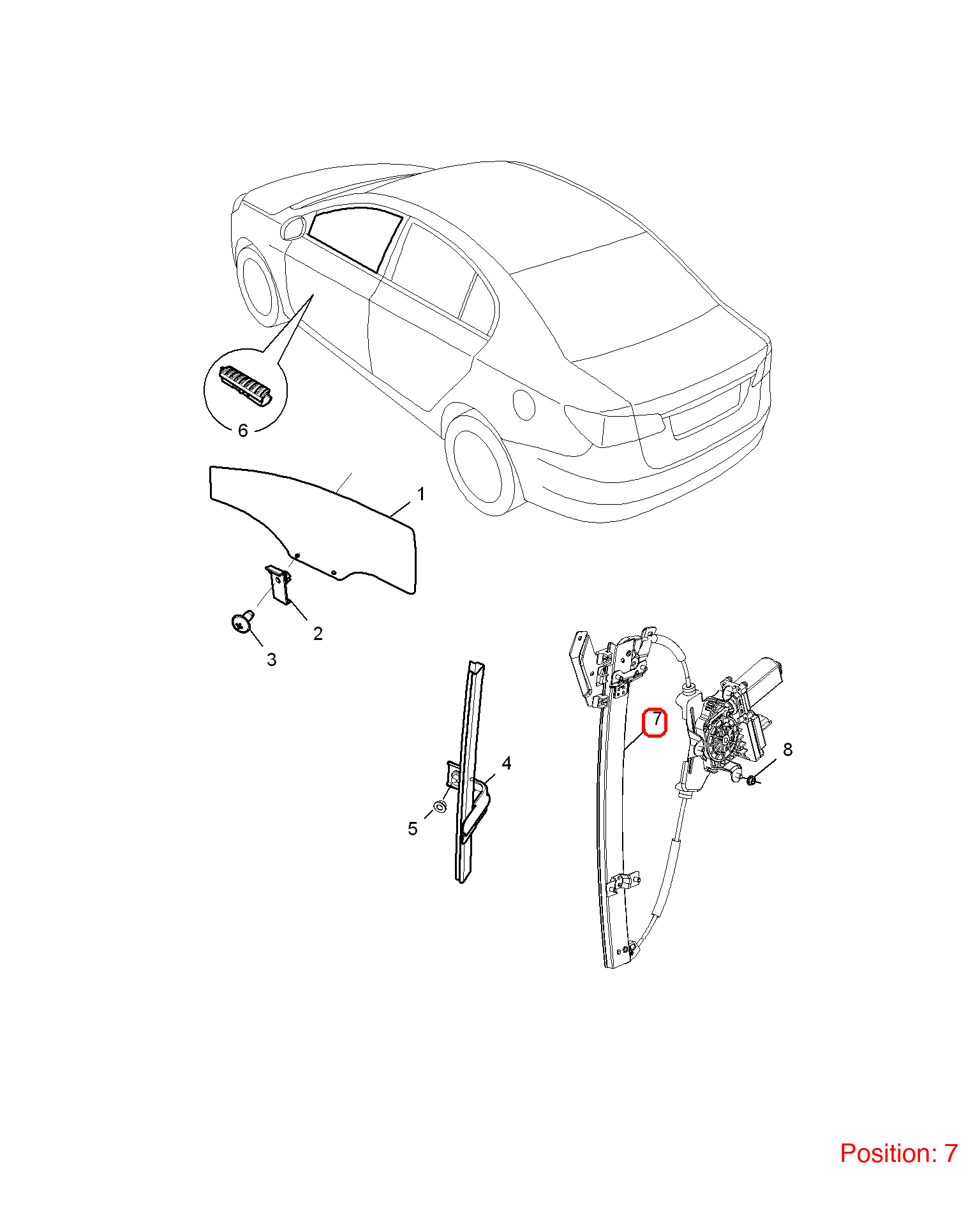 MG Rear Left Door Window Regulator OEM 50011705 FOR MG350 MG5 50011705-MG_OEM