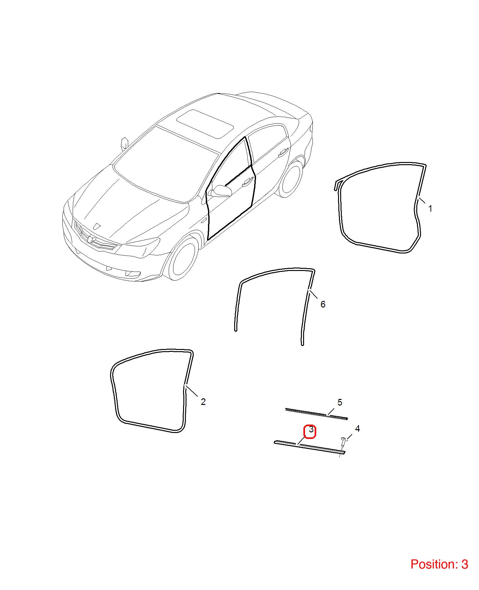 MG Door glass pressure strip OEM 50011718 FOR MG350 MG5 50011718-MG_OEM
