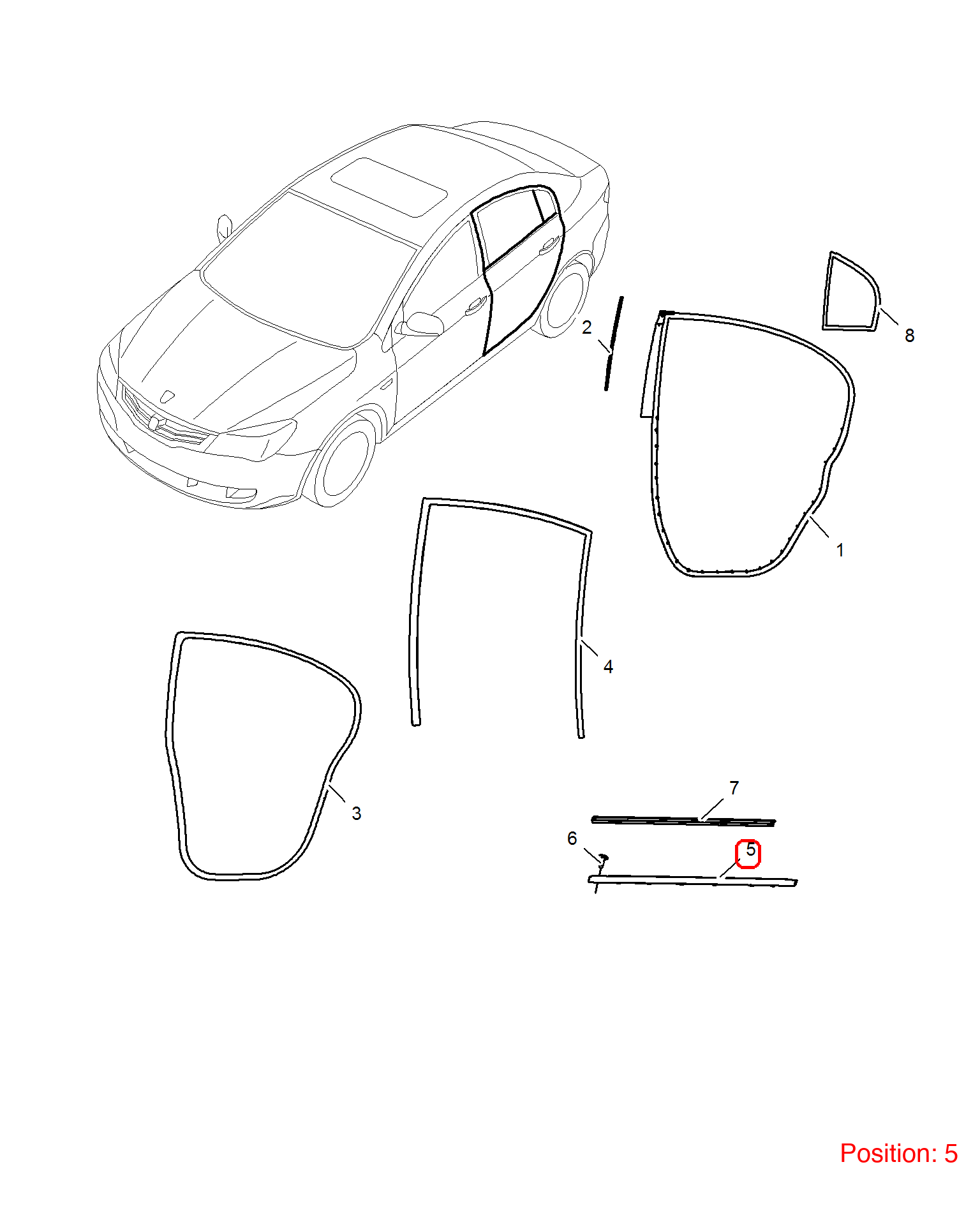 MG Door glass pressure strip OEM 50011821 FOR MG350 50011821-MG_OEM