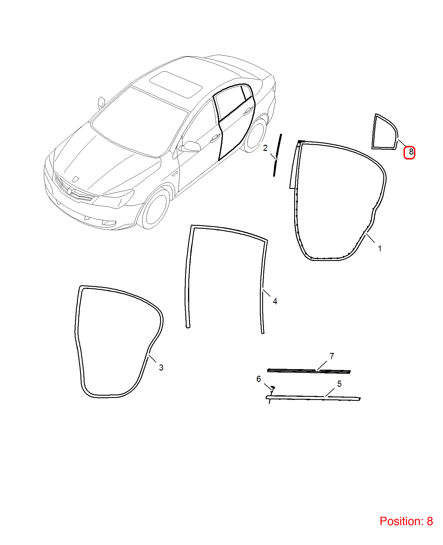 MG Triangular glass seal OEM 50011826 FOR MG350 50011826-MG_OEM