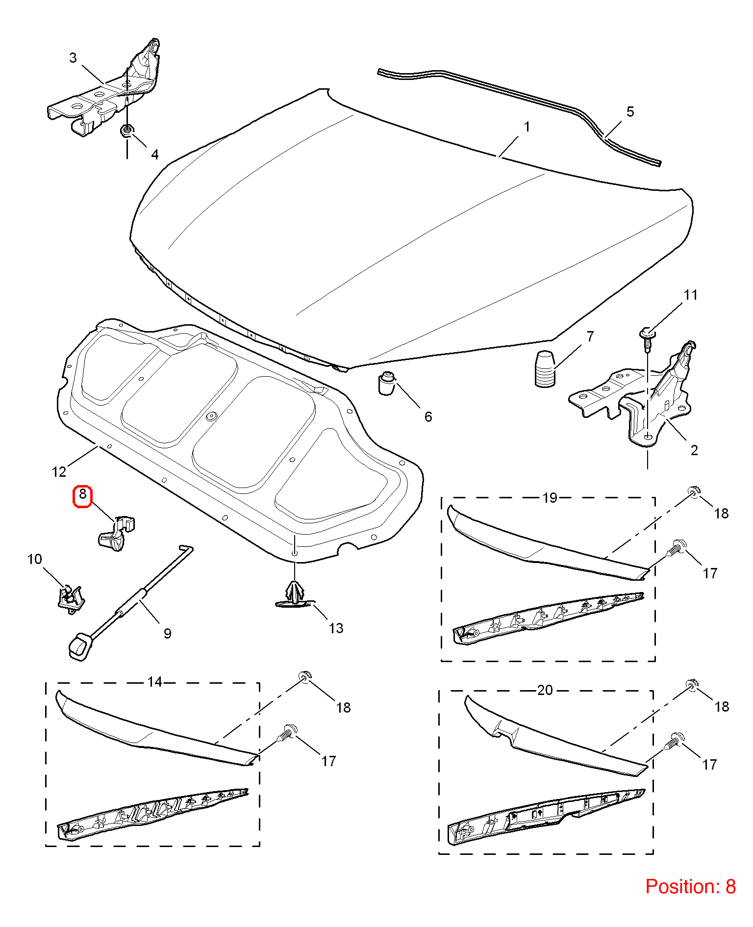 MG Bonnet/hood prop rod bracket OEM 50011943 FOR MG350 50011943-MG_OEM