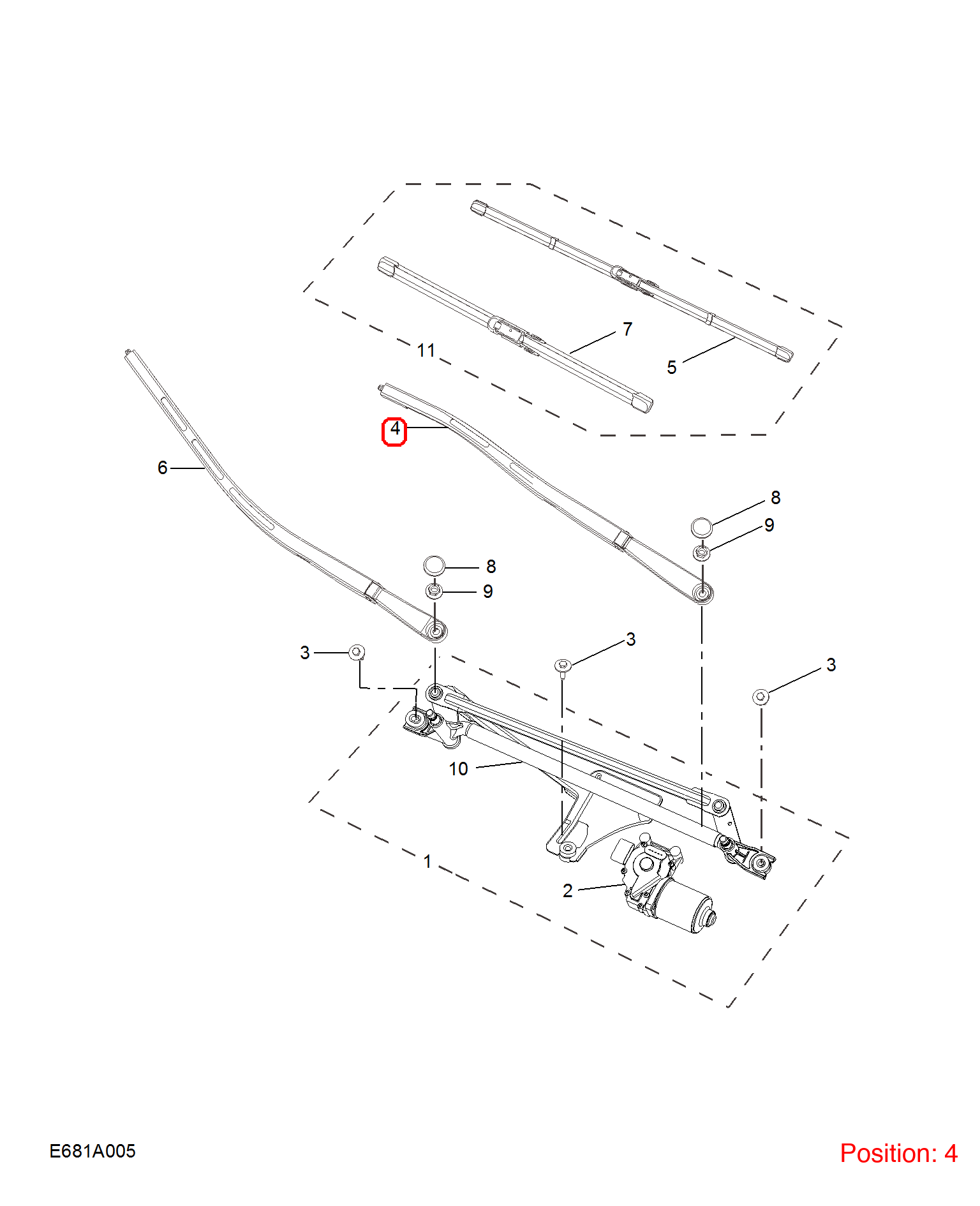 MG Wiper arm OEM 50012353 FOR MG350 50012353-MG_OEM