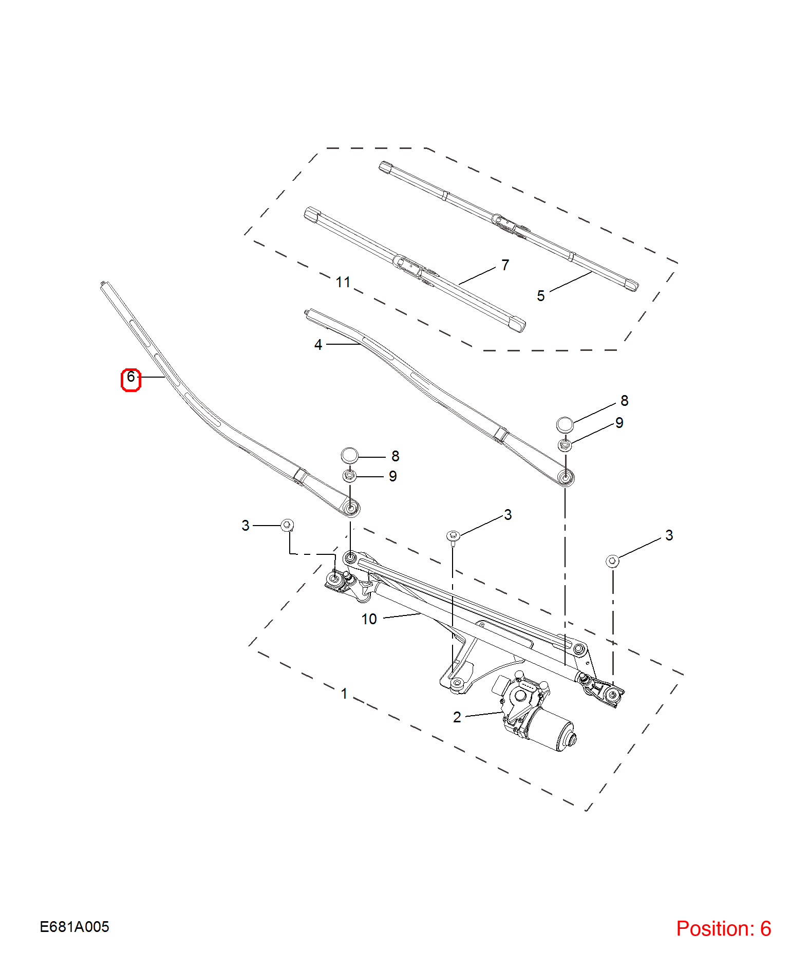 MG Wiper arm OEM 50012357 FOR MG350 50012357-MG_OEM