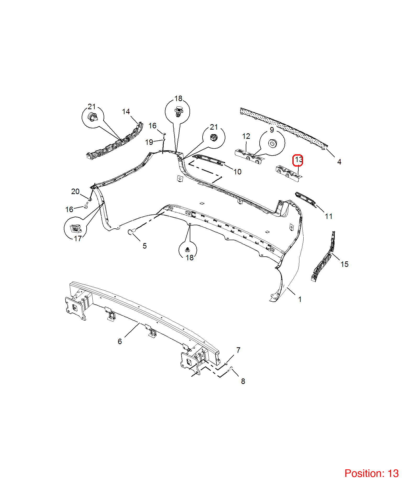 MG Bumper Cover Bracket OEM 50012597 FOR MG350 50012597-MG_OEM