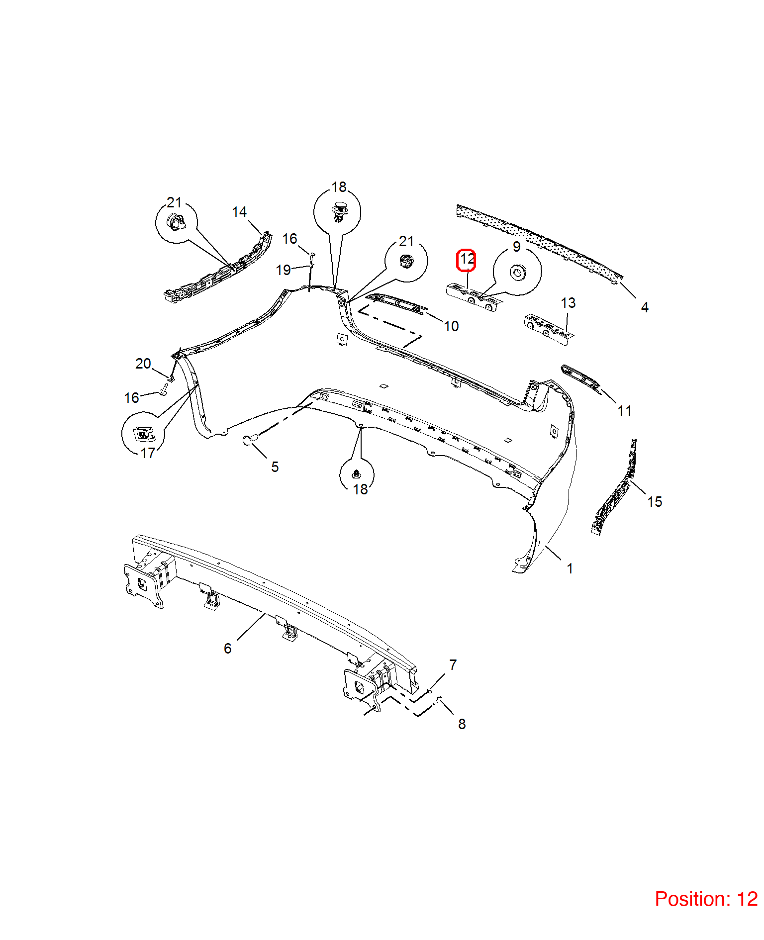 MG Bumper Cover Bracket OEM 50012598 FOR MG350 50012598-MG_OEM