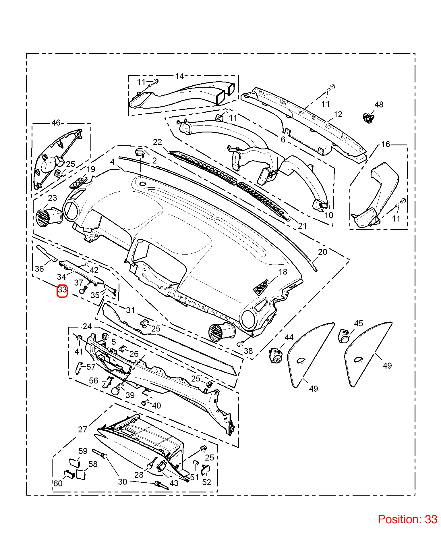MG Combination instrument trim panel OEM 50013117 FOR MG350 50013117-MG_OEM