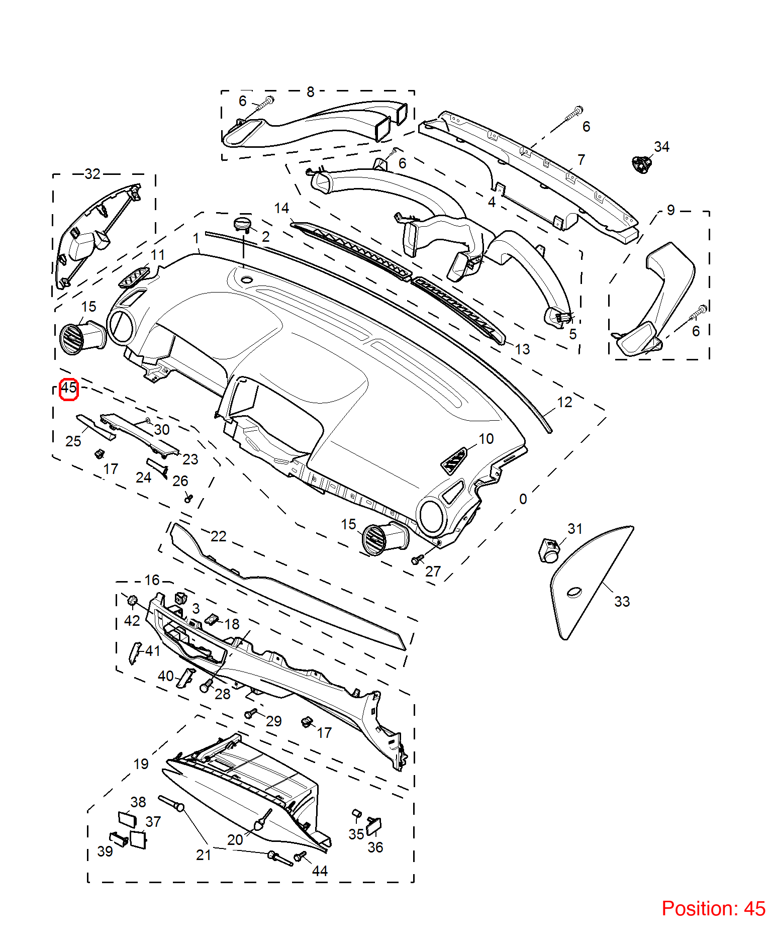 MG Combination instrument trim panel OEM 50013118ESA06 FOR MG350 50013118ESA06-MG_OEM