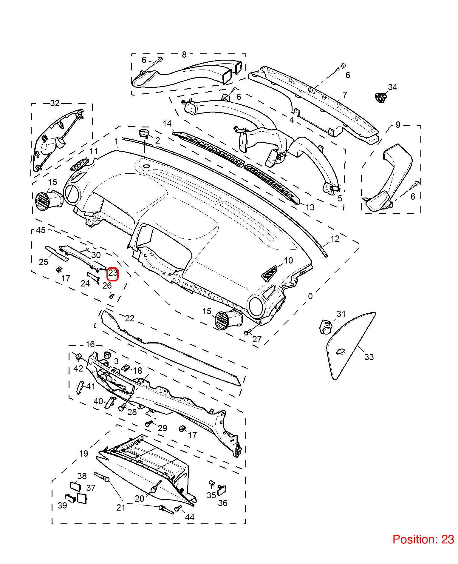 MG Combination instrument trim panel OEM 50013119 FOR MG350 50013119-MG_OEM