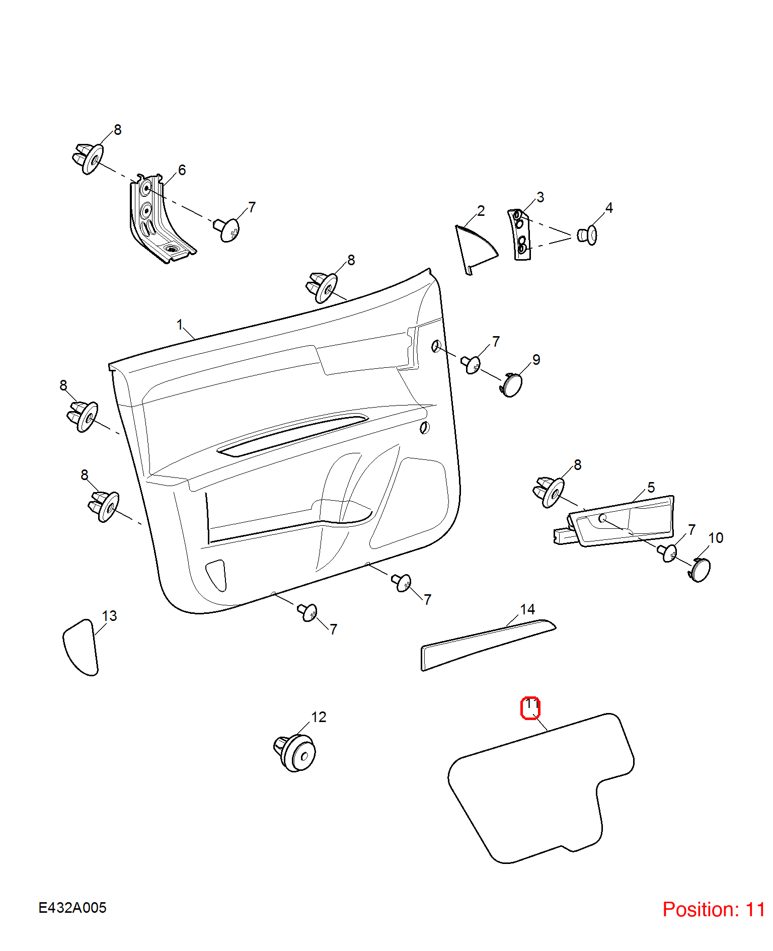 MG Door sound insulation pad OEM 50013665 FOR MG350 50013665-MG_OEM