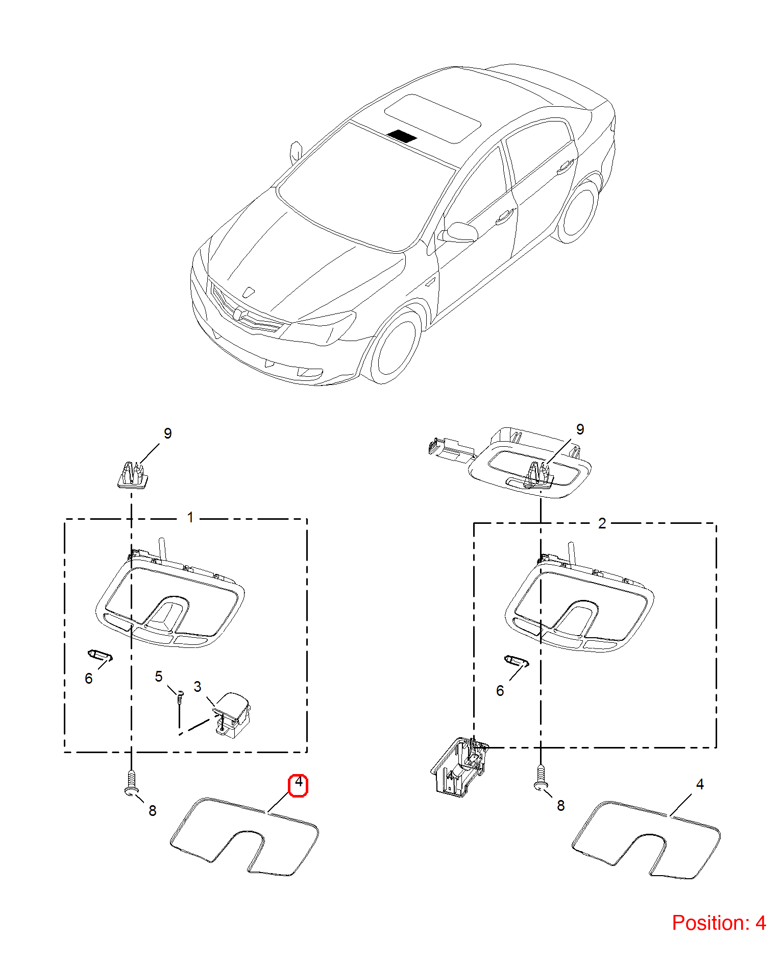 MG Reading light cover OEM 50018999 FOR MG350 MG5 50018999-MG_OEM