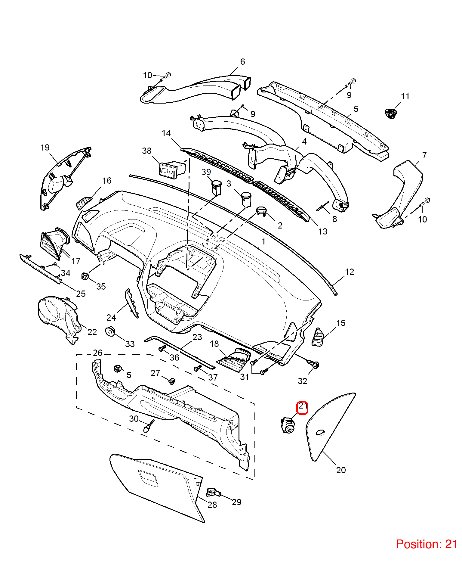 MG Trim cover OEM 50019235 FOR MG350 MG5 50019235-MG_OEM