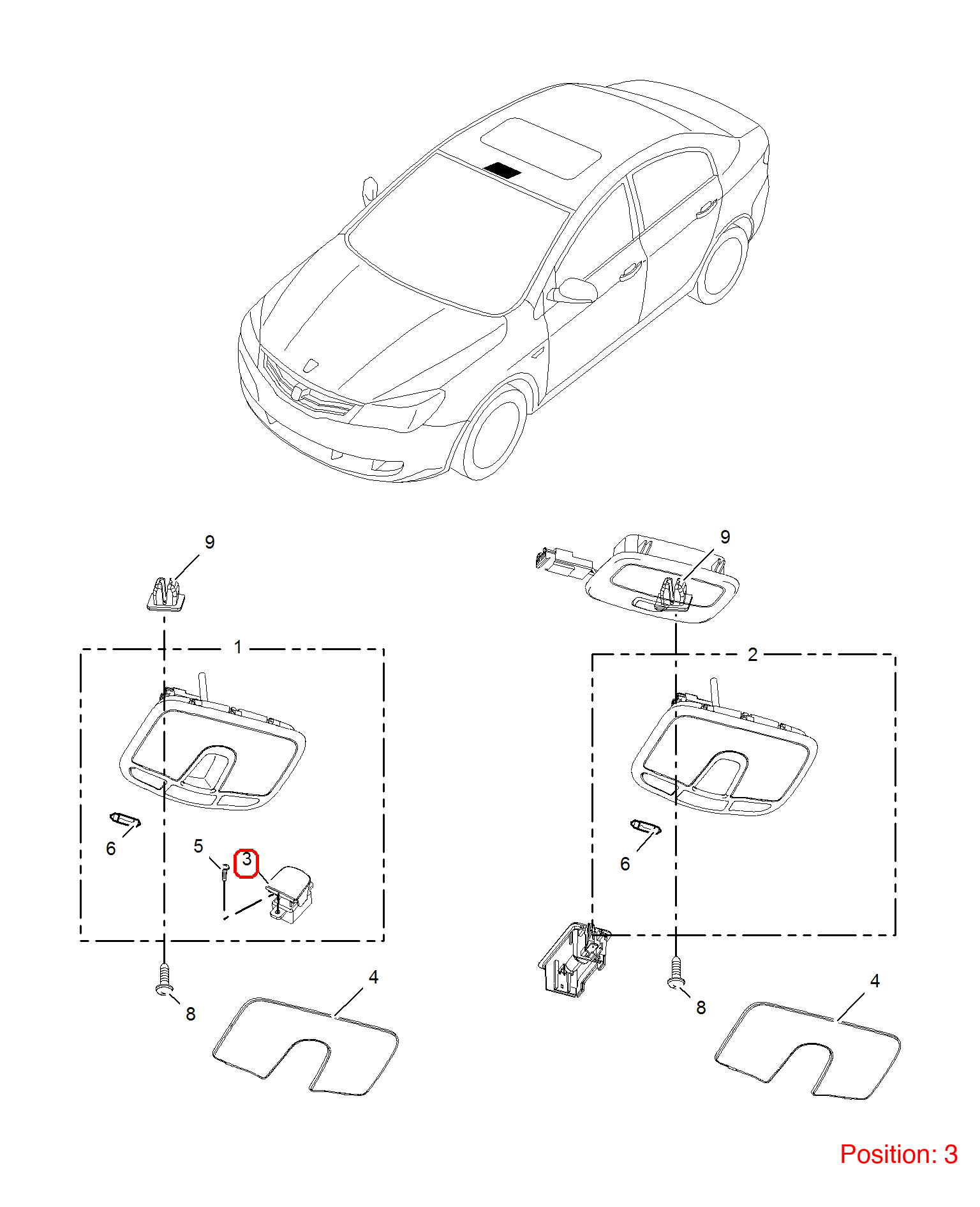 MG Sunroof switch OEM 50019290ESA FOR MG350 MG5 50019290ESA-MG_OEM