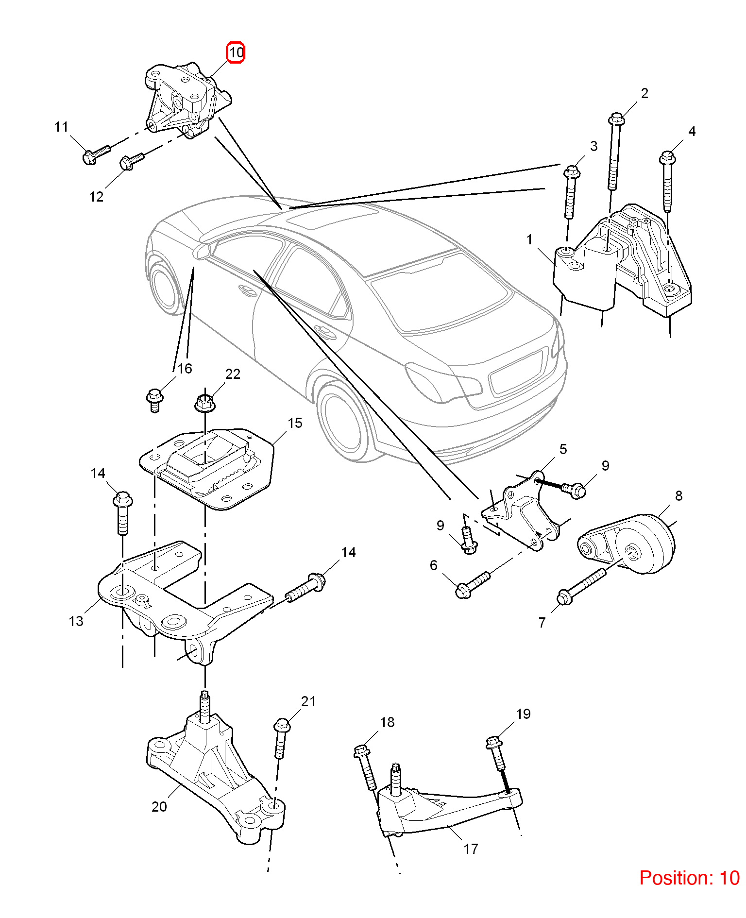 MG Engine mount bracket OEM BKT200022AA FOR MG6 MG550 BKT200022AA-MG_OEM