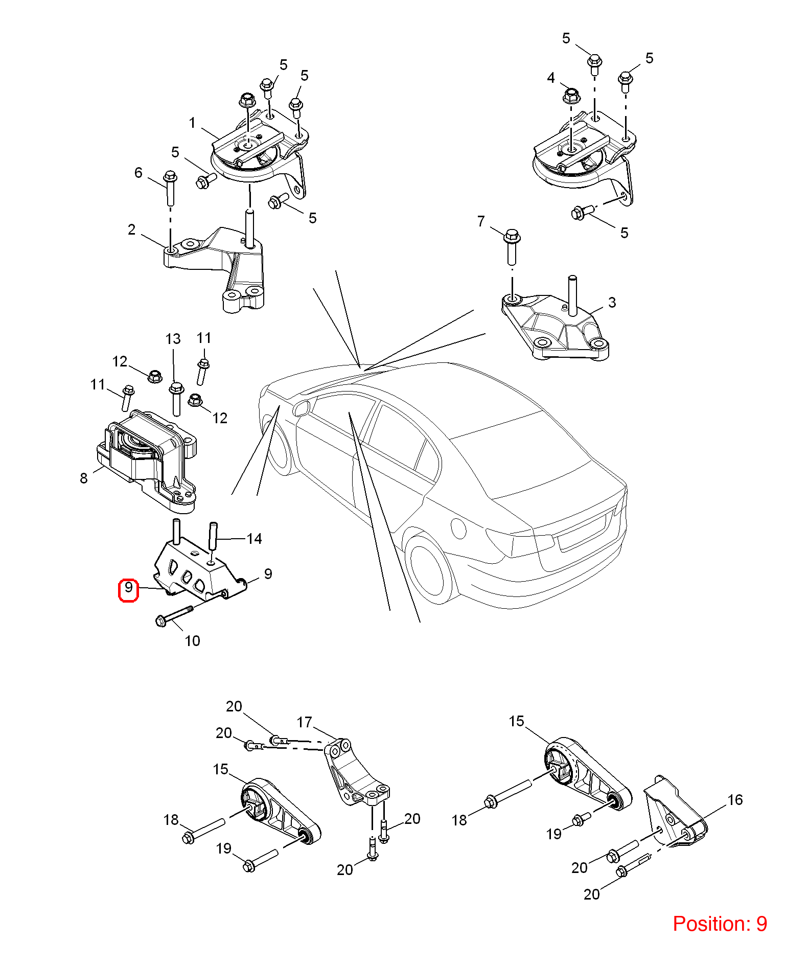 MG Engine mount bracket OEM BKT200160 FOR MG350 MG5 BKT200160-MG_OEM