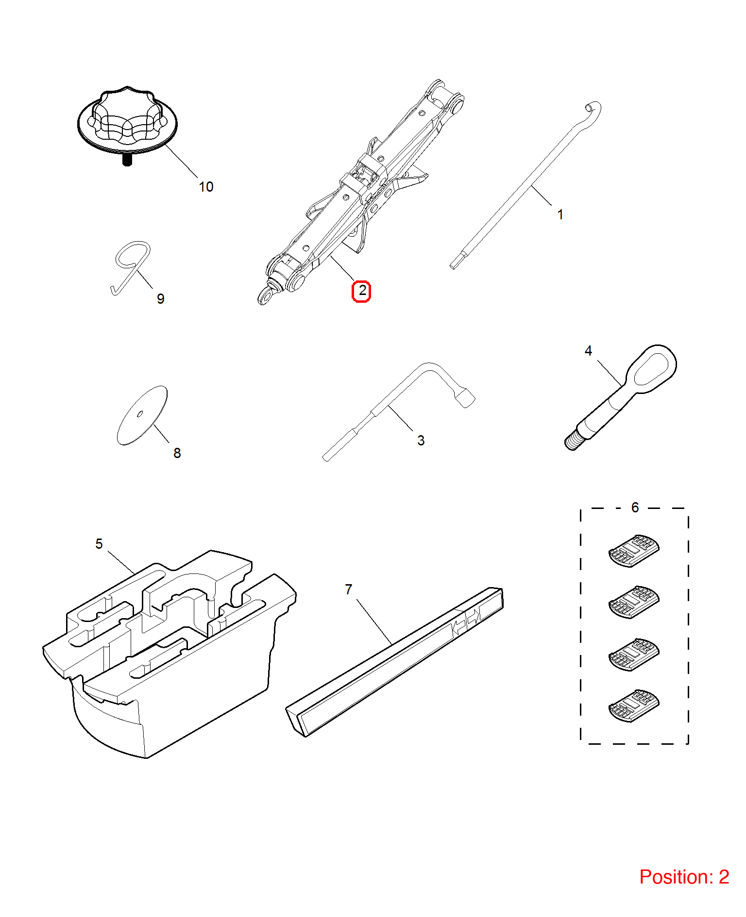 MG Jack OEM KAJ000080 FOR MG6 MG550 MG750 KAJ000080-MG_OEM