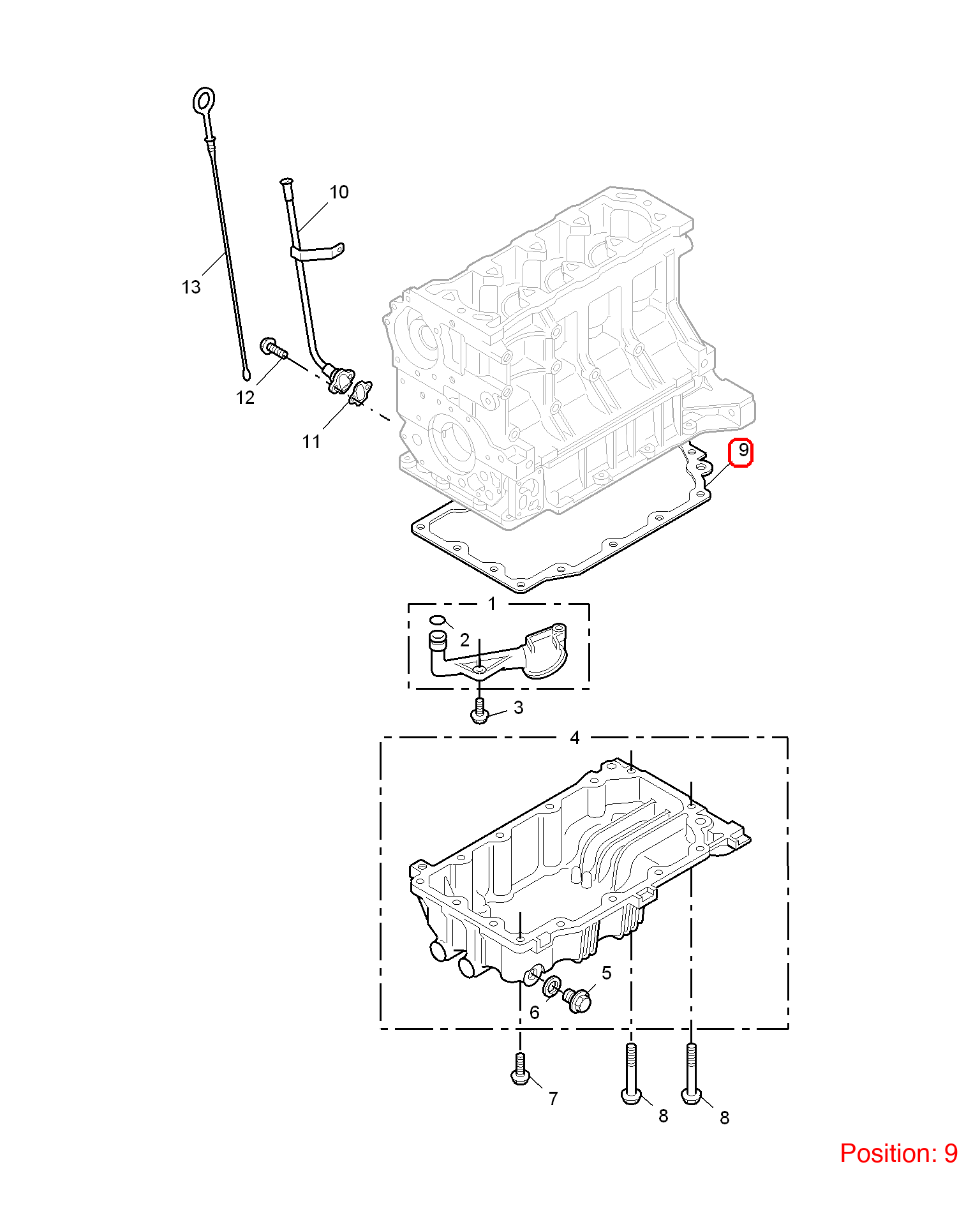 MG Engine oil pan gasket OEM LVF000060 FOR MG6 MG550 LVF000060-MG_OEM