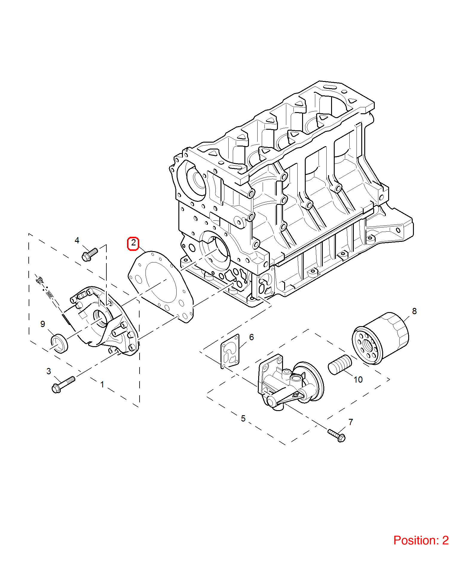 MG Oil pump gasket OEM LVG100330 FOR MG6 MG550 LVG100330-MG_OEM