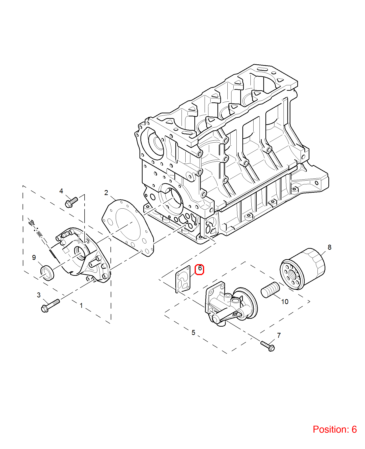 MG Oil Filter Housing Gasket OEM LVH10010 FOR MG6 MG550 LVH10010-MG_OEM