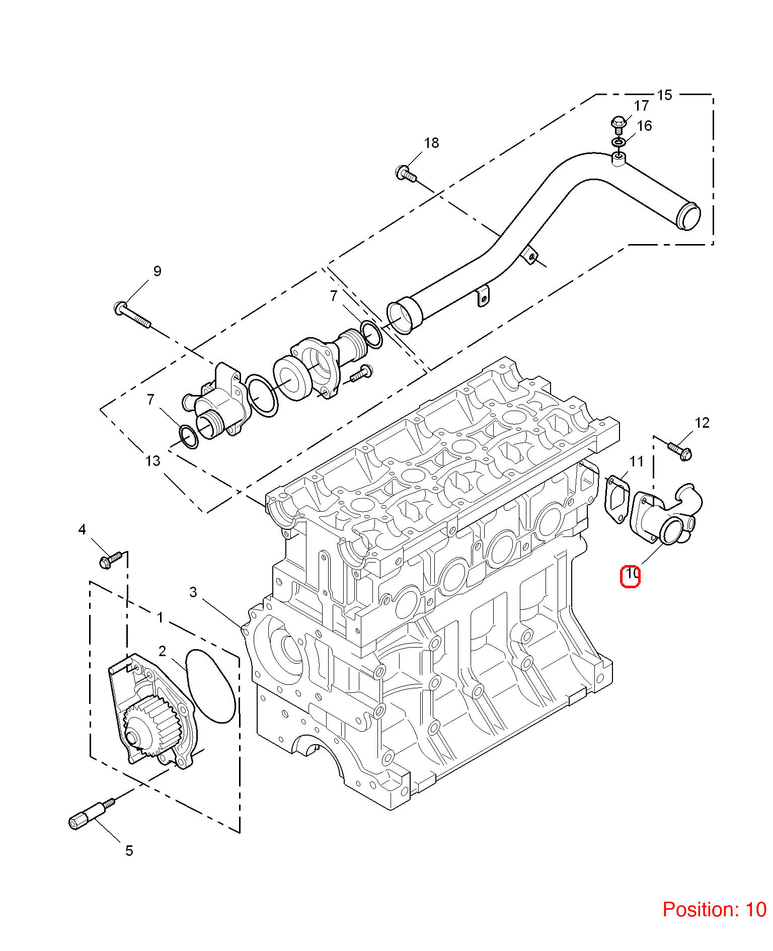 MG Thermostat hose OEM PEQ000050 FOR MG6 MG550 PEQ000050-MG_OEM