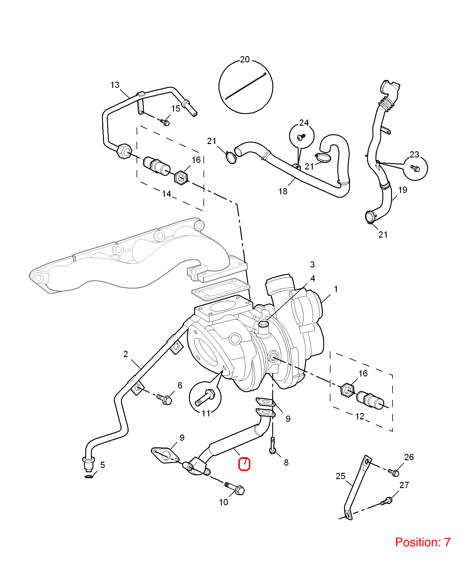 MG Turbocharger oil pipe OEM PNP000080 FOR MG6 MG550 PNP000080-MG_OEM