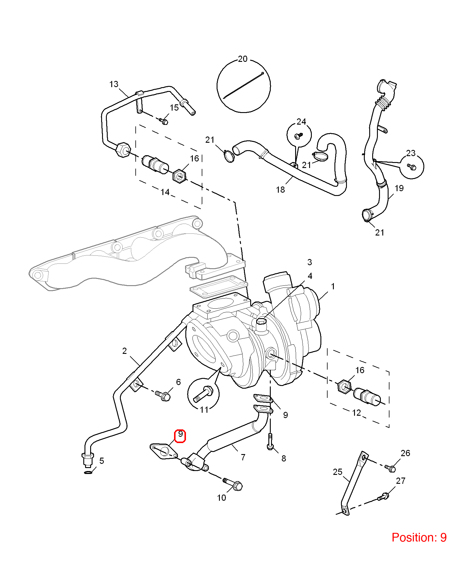 MG Turbocharger oil pipe gasket OEM PNT000070 FOR MG6 MG550 MG350 MG5 PNT000070-MG_OEM