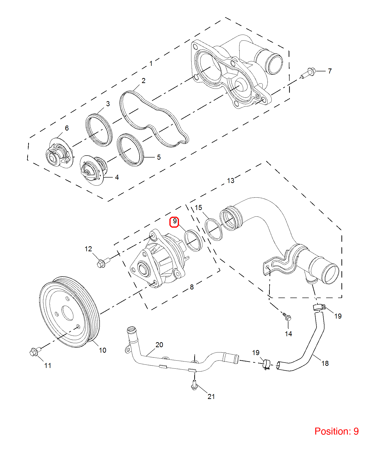 MG Water pump gasket OEM SEL200054 FOR MG3 MG350 MG5 MG SEL200054-MG_OEM