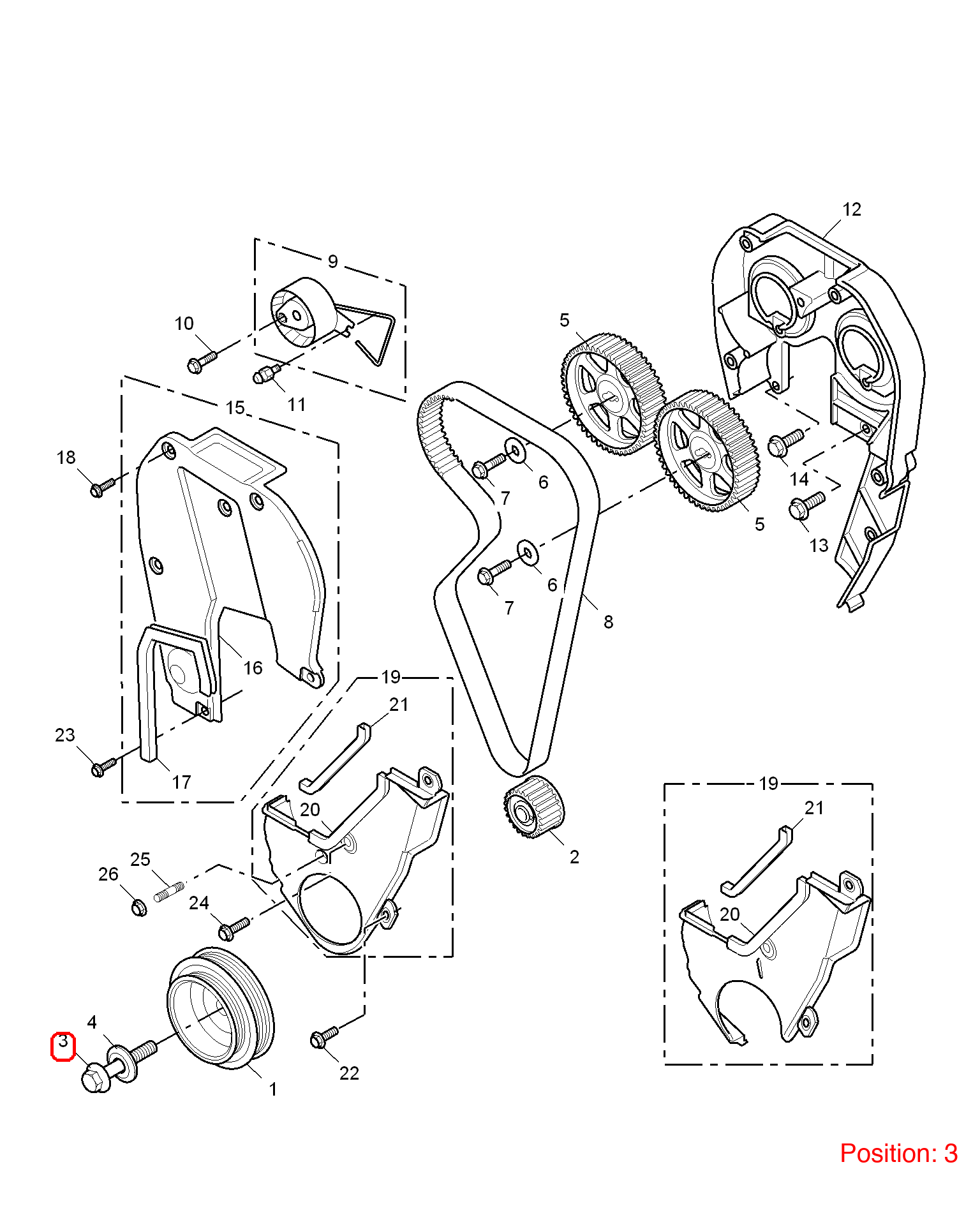 MG Crankshaft pulley screw OEM WAM4243 FOR MG6 MG550 WAM4243-MG_OEM